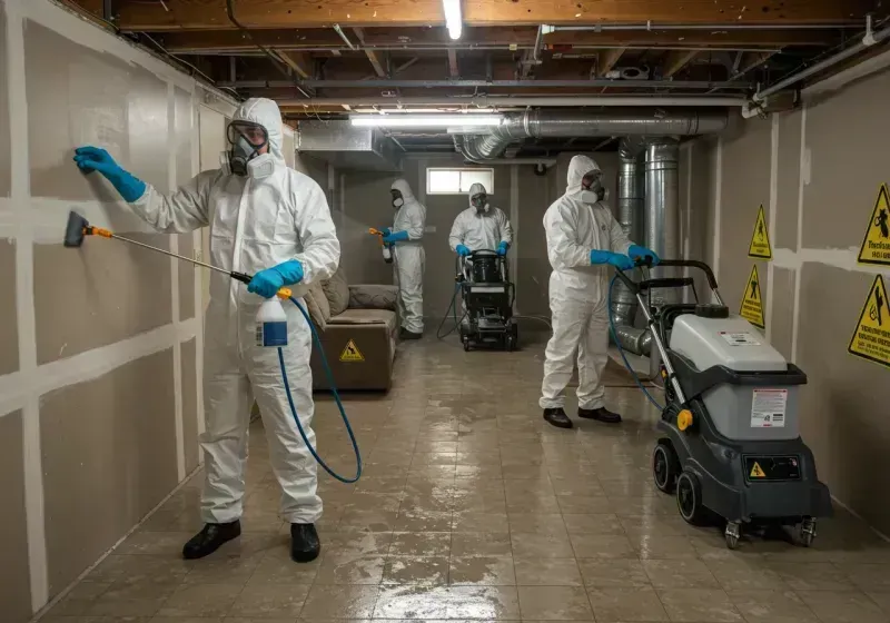 Basement Moisture Removal and Structural Drying process in Seeley, CA